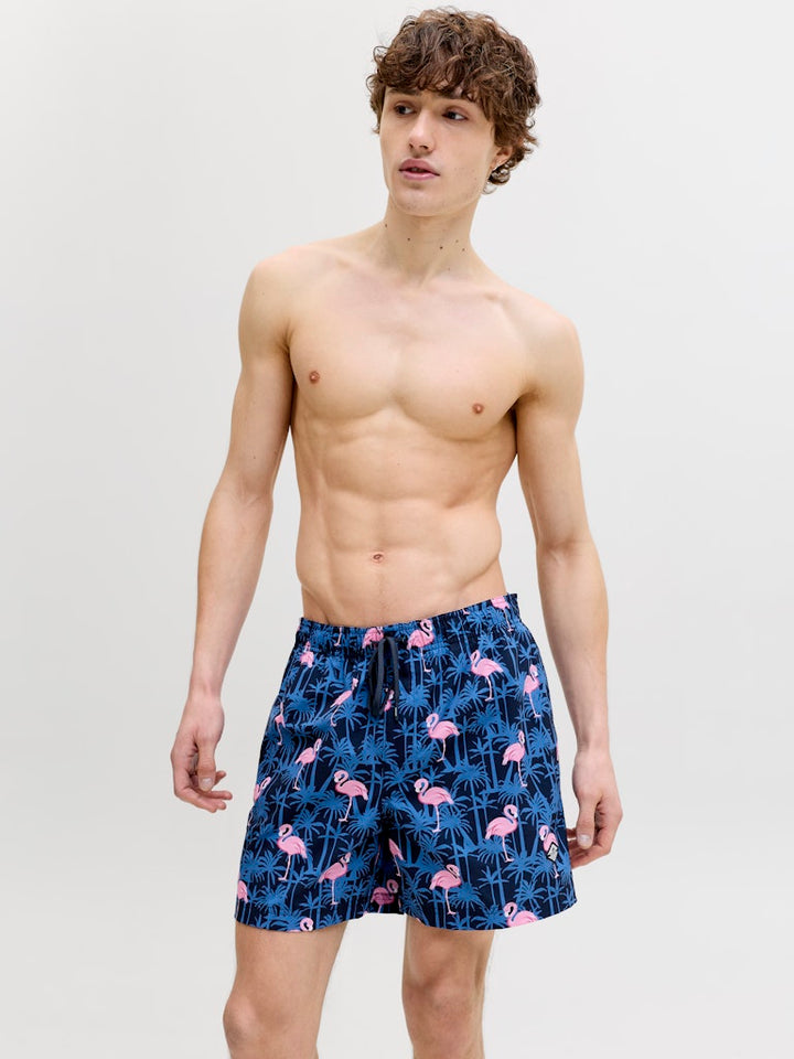 Jpstmaui Vibes Novelty Aop Swim Short Sn - Blauw Dessin