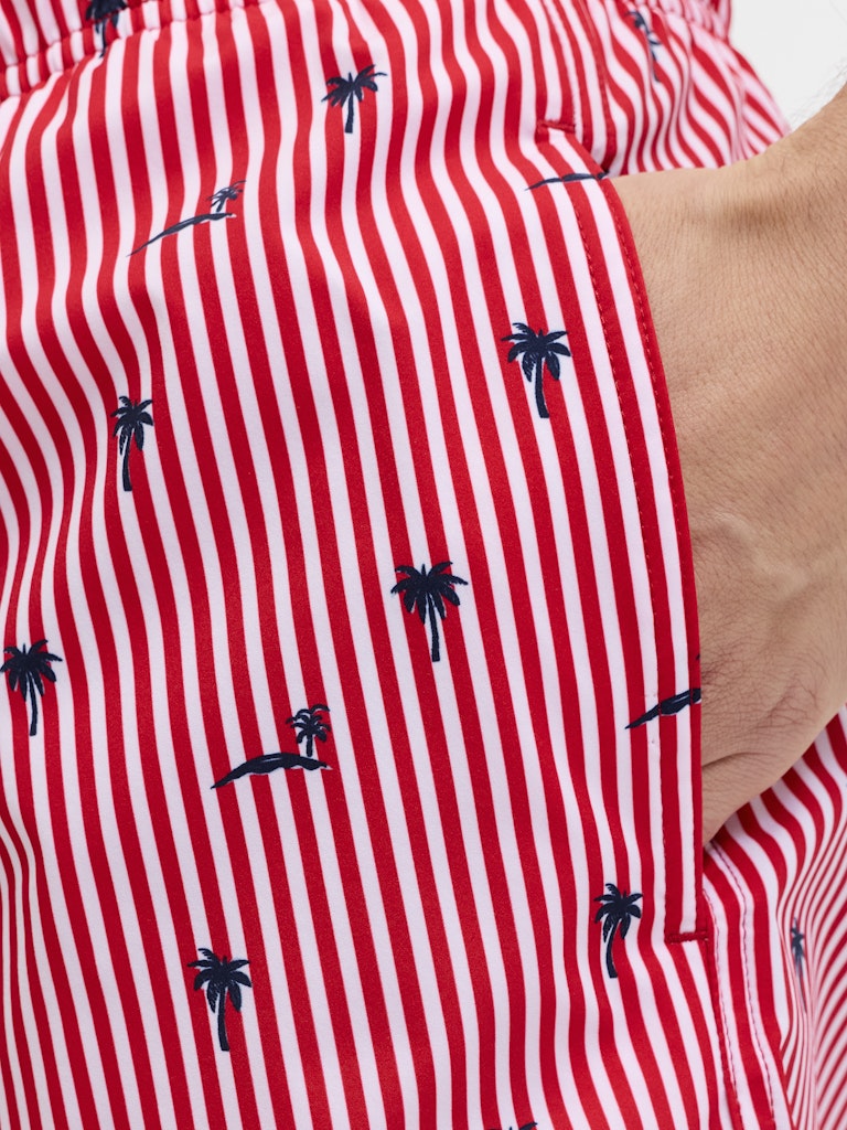 Jpstmaui Breeze Mini Stripe Swim Srt Sn - Rood Dessin
