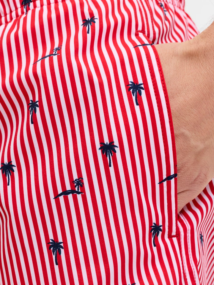 Jpstmaui Breeze Mini Stripe Swim Srt Sn - Rood Dessin