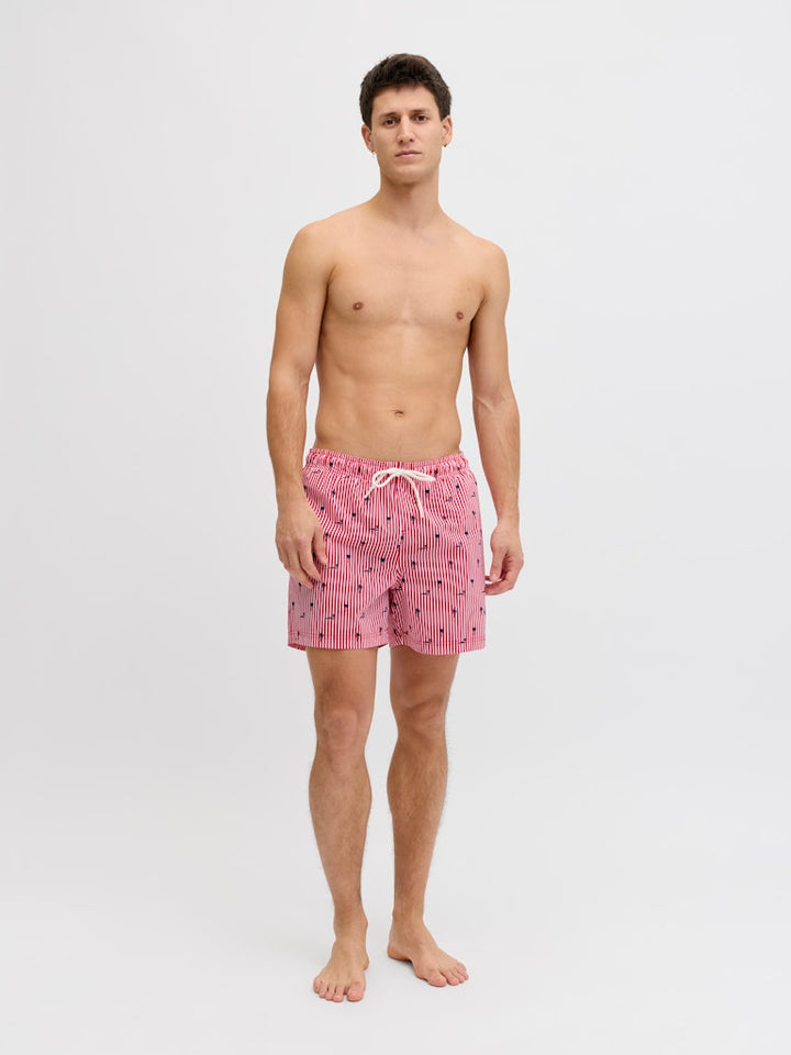 Jpstmaui Breeze Mini Stripe Swim Srt Sn - Rood Dessin
