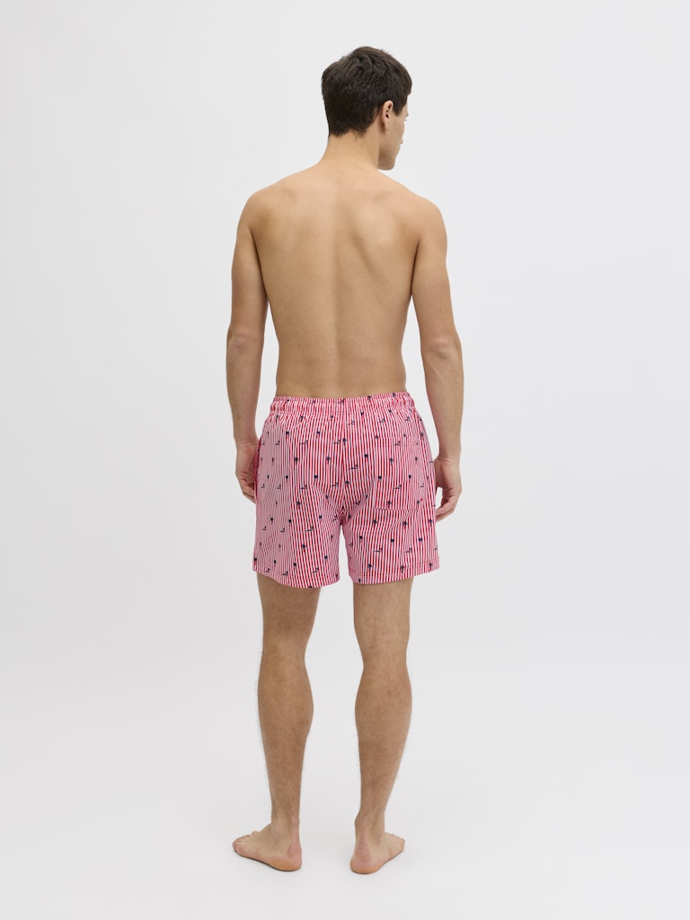 Jpstmaui Breeze Mini Stripe Swim Srt Sn - Rood Dessin