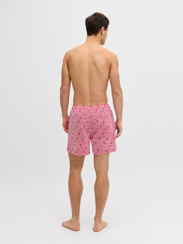 Jpstmaui Breeze Mini Stripe Swim Srt Sn - Rood Dessin
