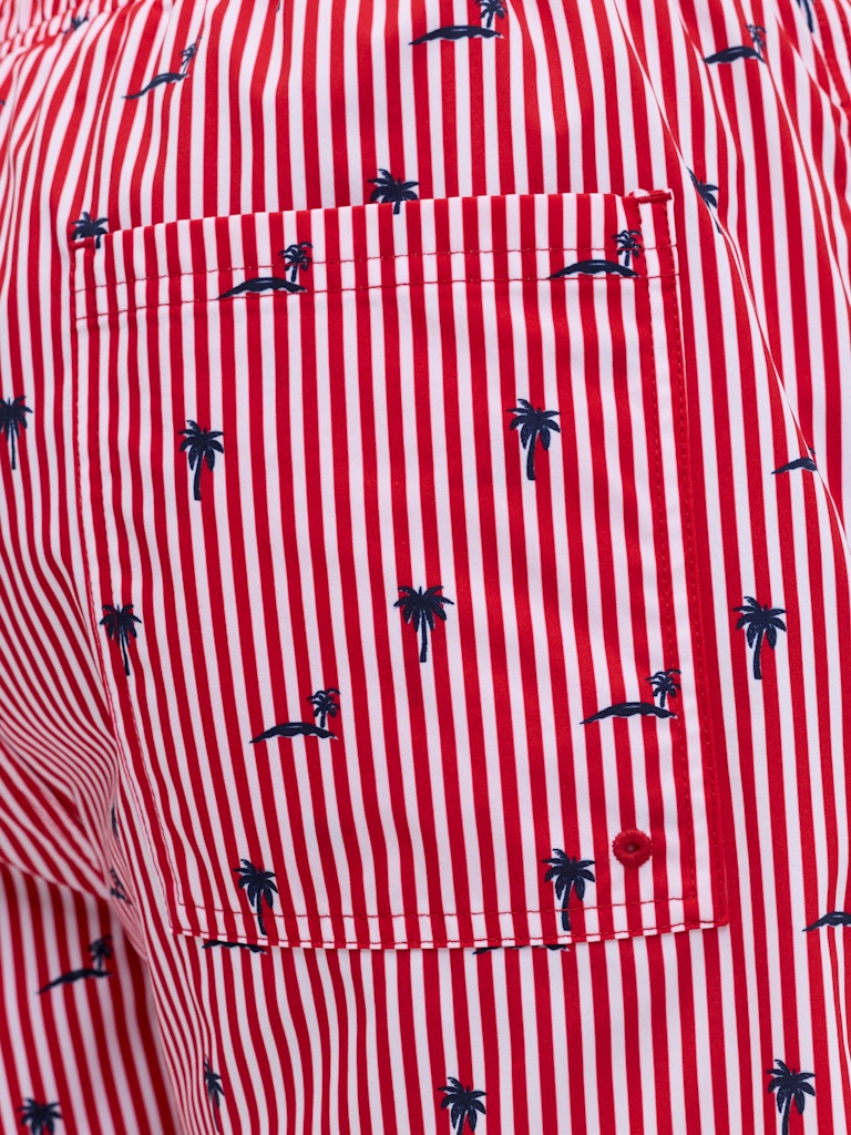 Jpstmaui Breeze Mini Stripe Swim Srt Sn - Rood Dessin