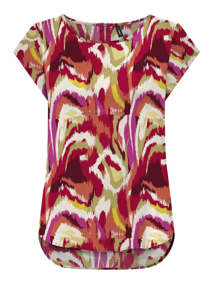 Only 15161116 Vic top dames rood dessin