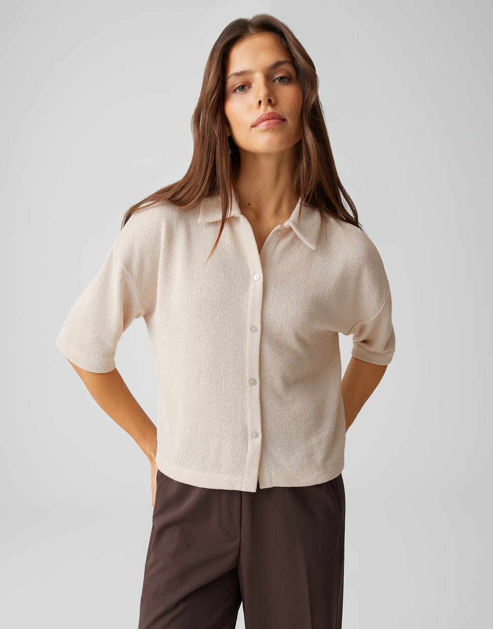 Opus Sitrica 10537512205 blouse k/m dames beige