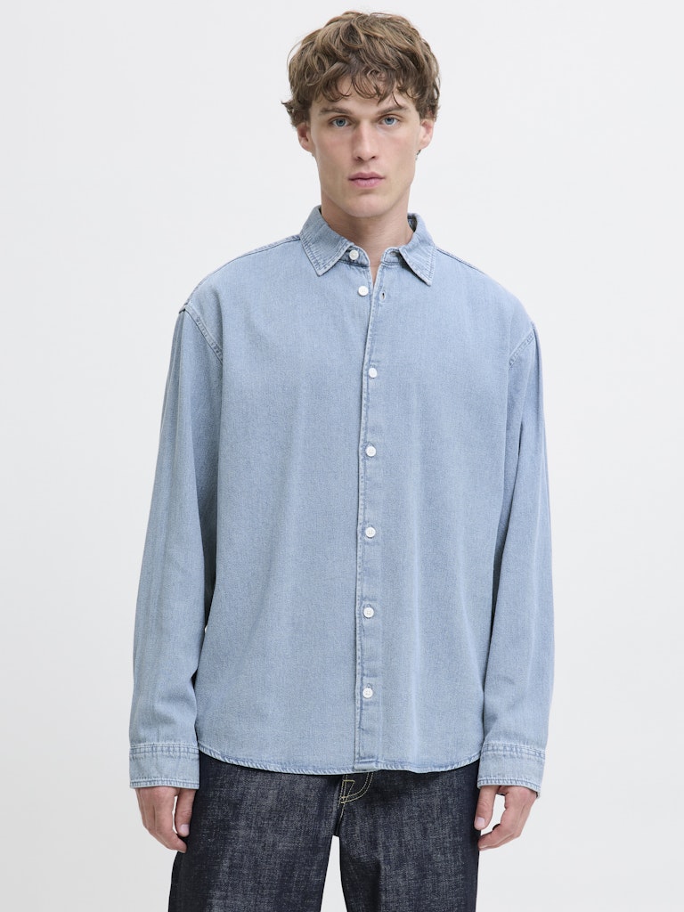 Jack & Jones Norrebro overhemd l/m denim heren - Blue Denim