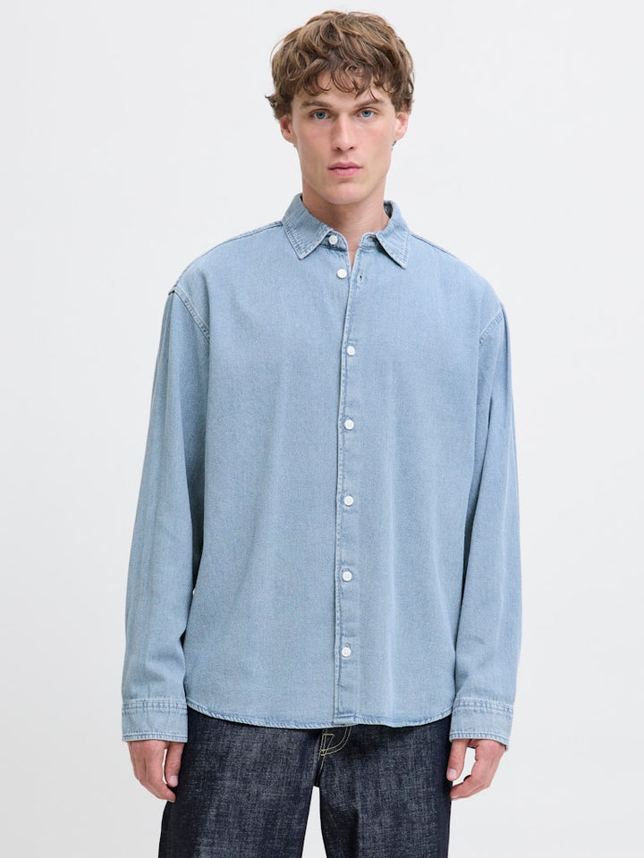 Jack & Jones Norrebro overhemd l/m denim heren - Blue Denim