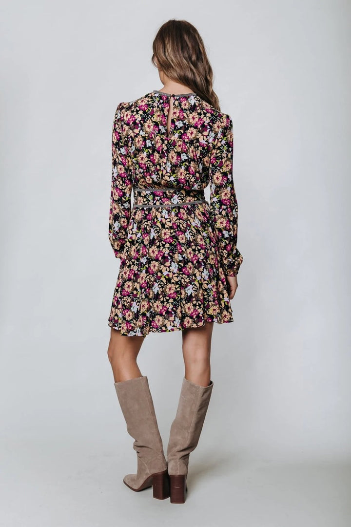 Colourful Rebel Grace jurk kort zwart dessin – dames