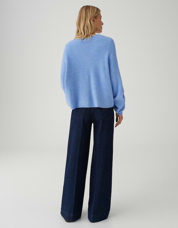 Opus Deriana vest gebreid dames lichtblauw