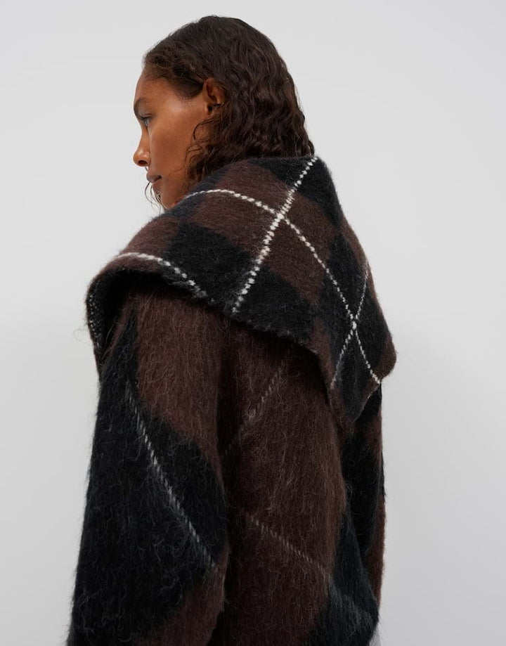 Opus aweti scarf 10624414525465 sjaal zwart dessin