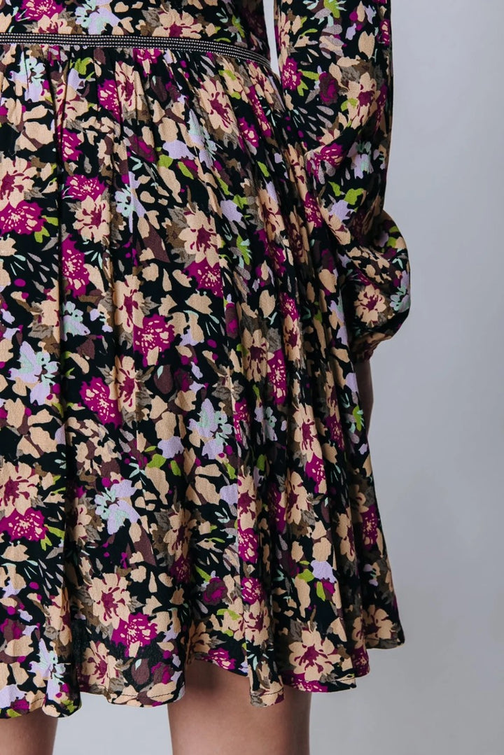 Colourful Rebel Grace jurk kort zwart dessin – dames