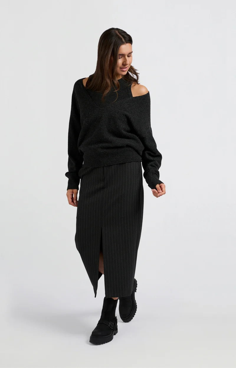 YAYA Women midi rok grijs dessin – dames