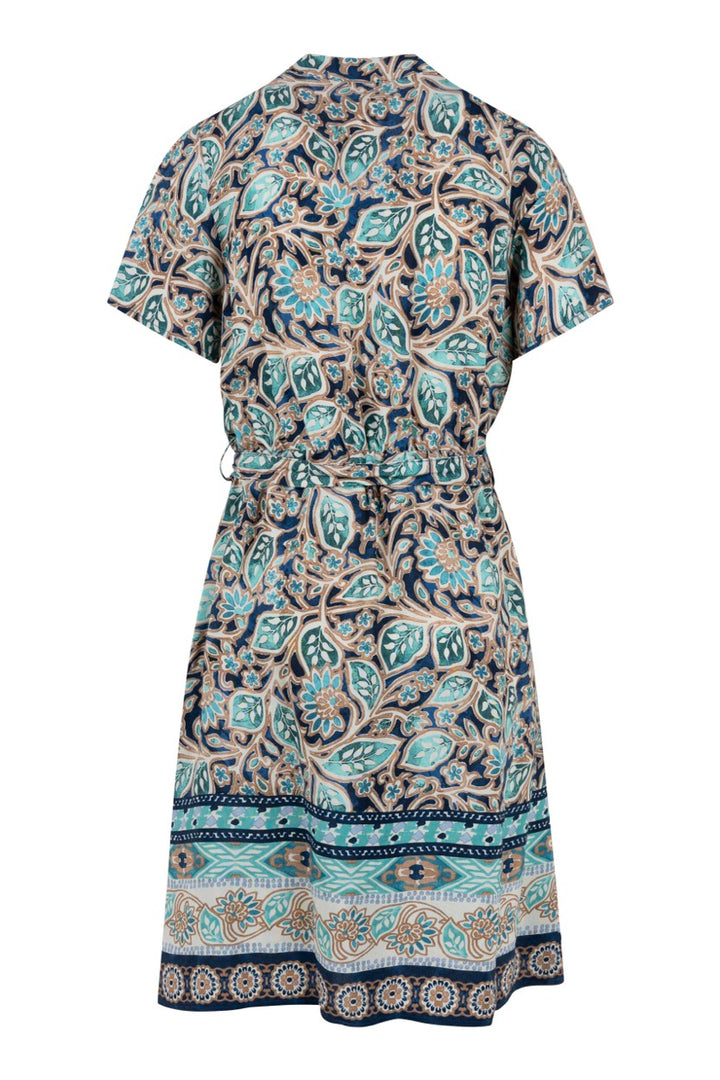 Elvira Casuals E2 25-035 jurk midi dames blauw dessin
