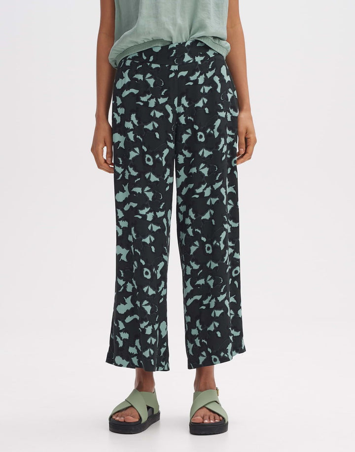 Opus Misha floral lange broek dames – groen dessin