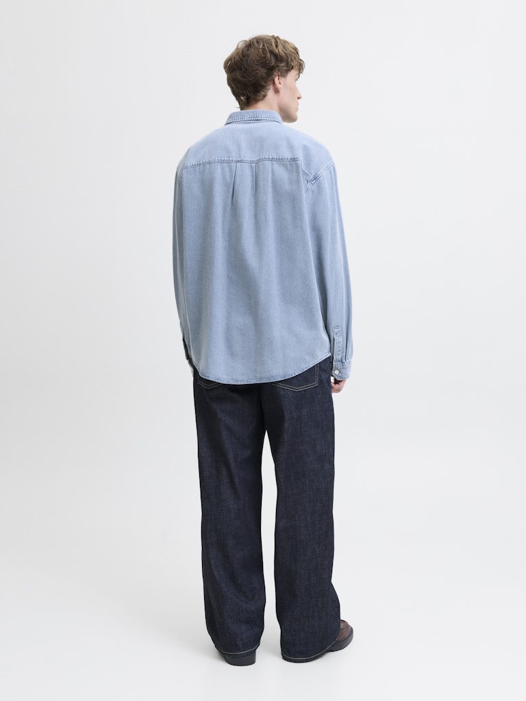 Jack & Jones Norrebro overhemd l/m denim heren - Blue Denim