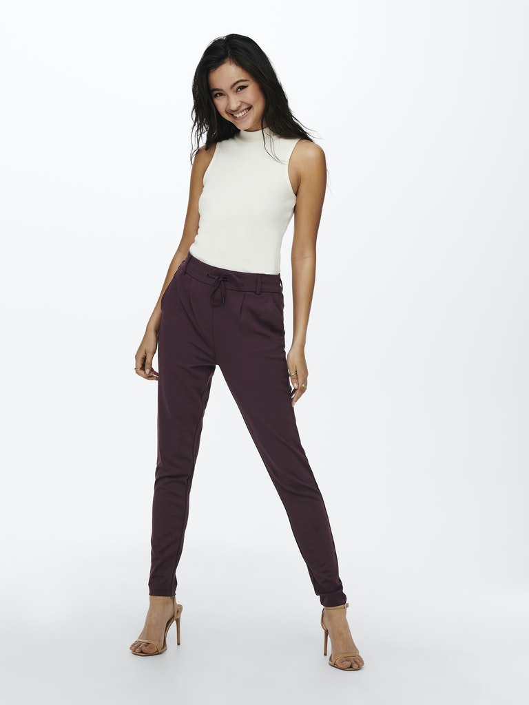 Only poptrash lange broek bordeaux – dames - L32