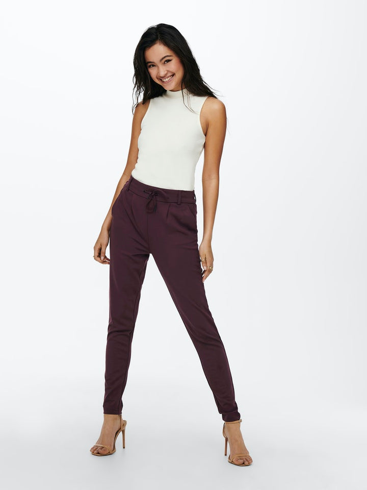 Only poptrash lange broek bordeaux – dames - L32
