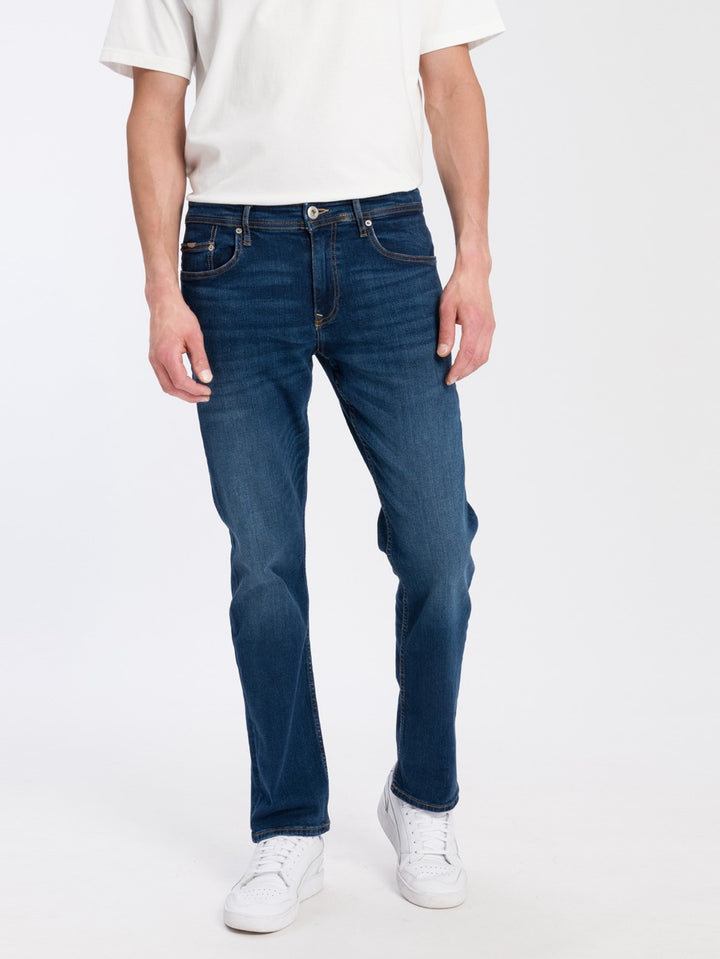 Cross Jeans Dylan E 195-130 jeans regular-straight fit heren - Blue Denim - 34