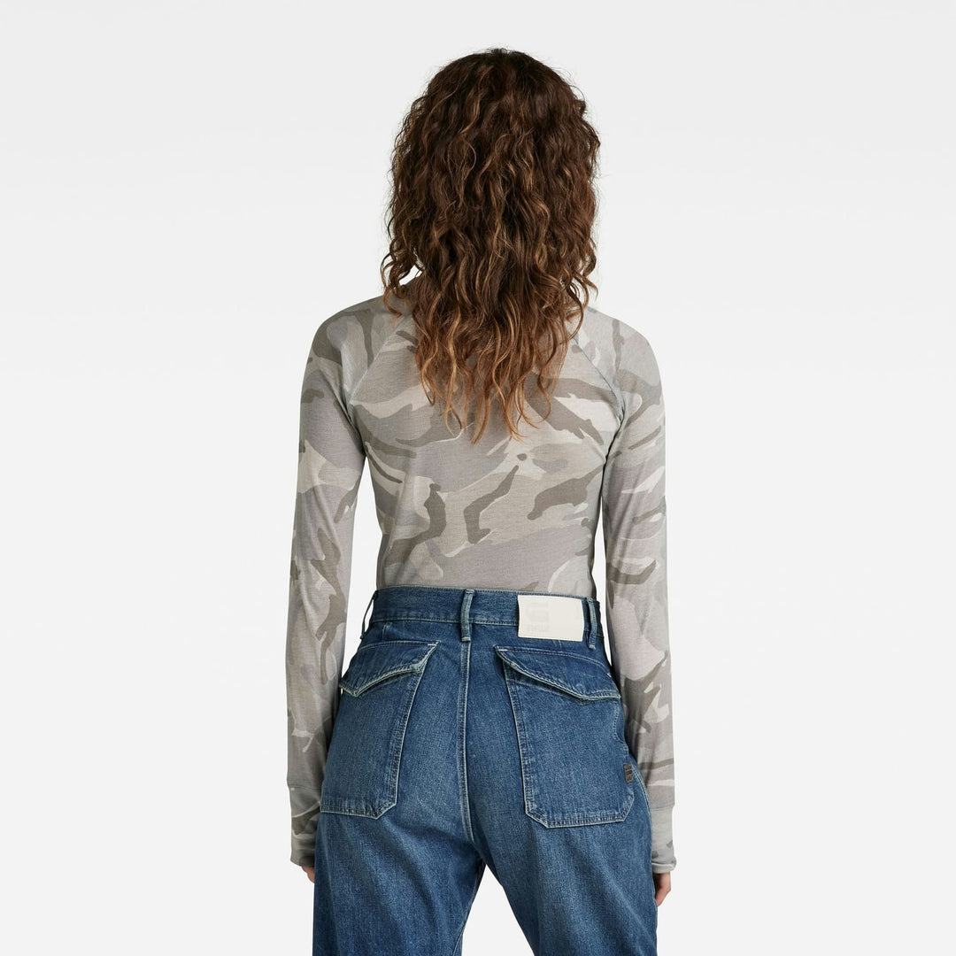 G-Star D22077-C565 top l/m dames - grijs dessin