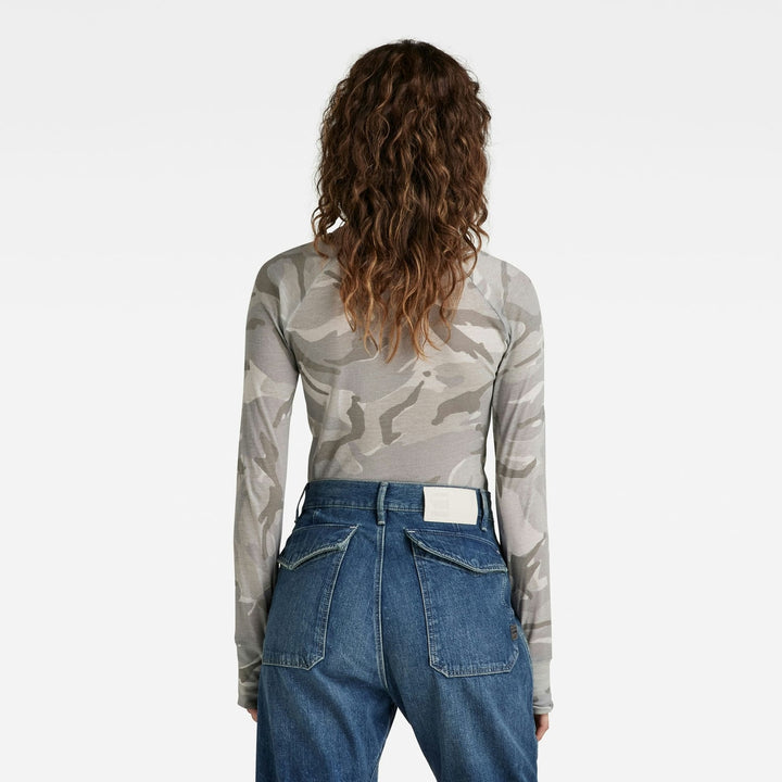 G-Star D22077-C565 top l/m dames - grijs dessin