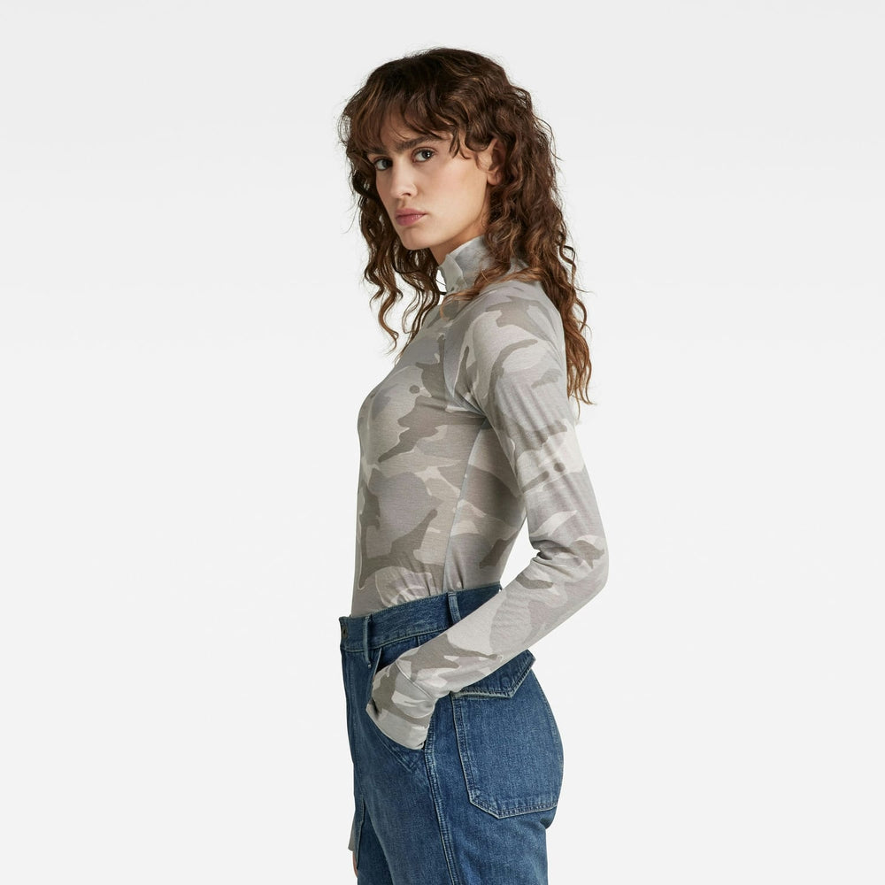 G-Star D22077-C565 top l/m dames - grijs dessin