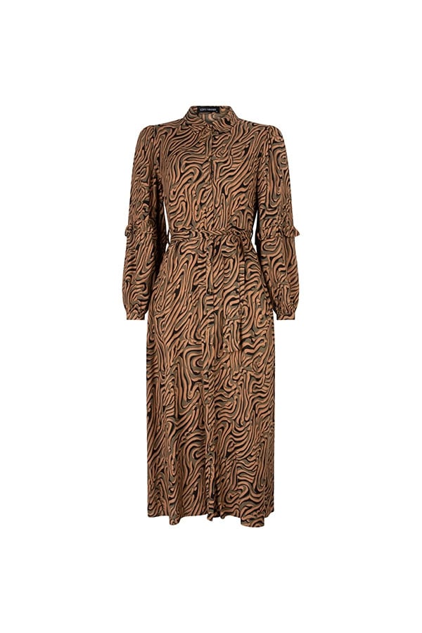 Lofty Manner MU211 maxi jurk bruin dessin – dames