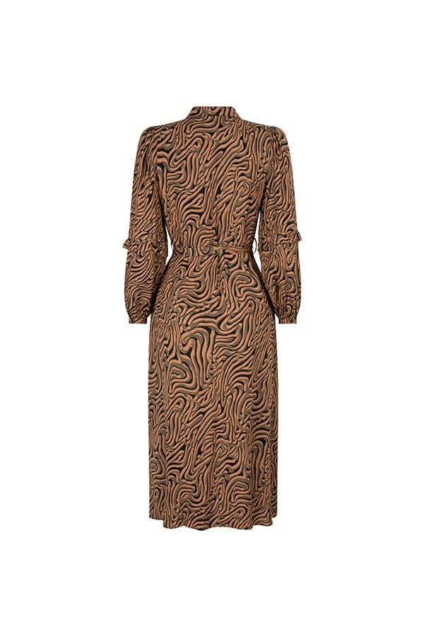 Lofty Manner MU211 maxi jurk bruin dessin – dames