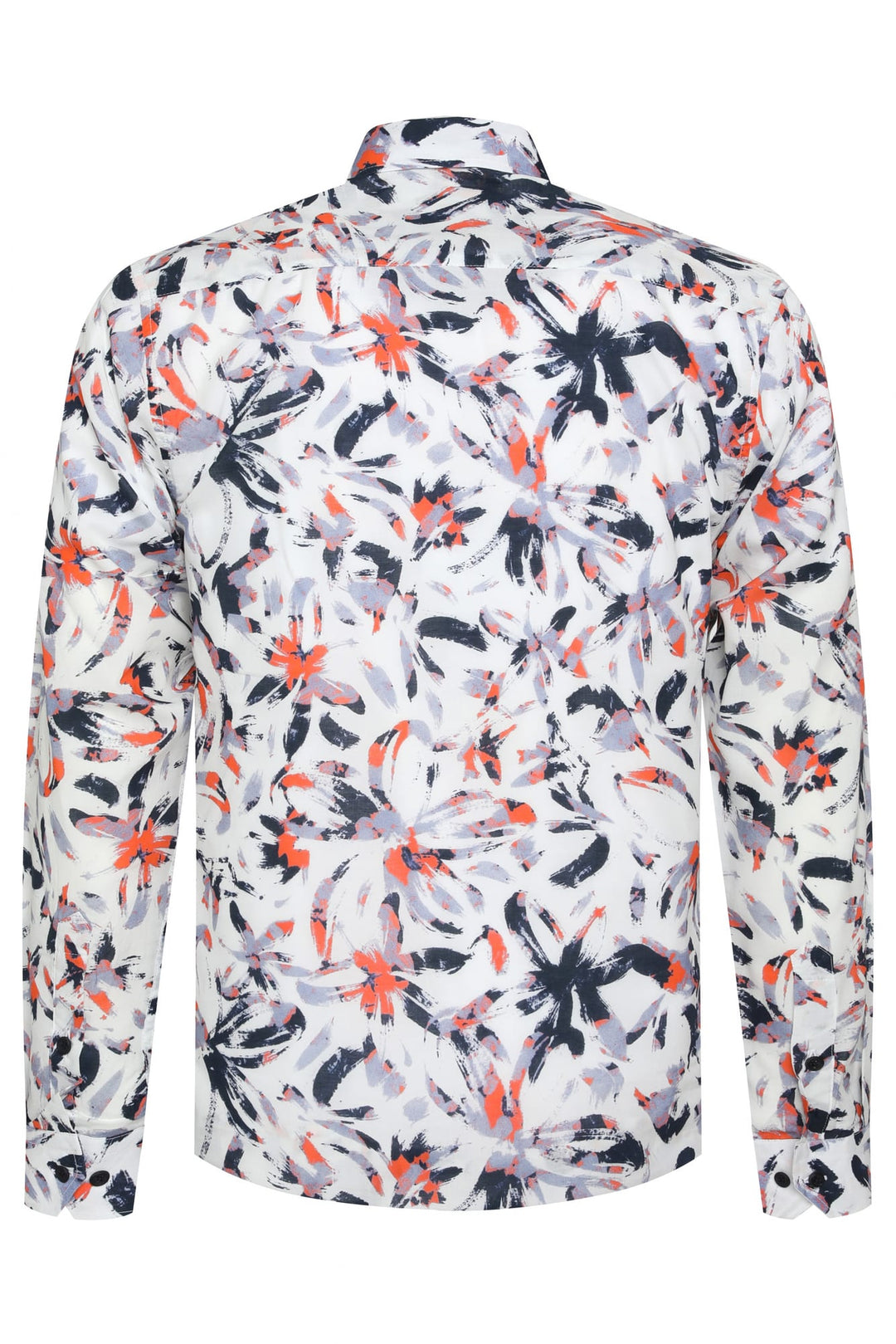 Gabbiano men overhemd l/m wit dessin – heren