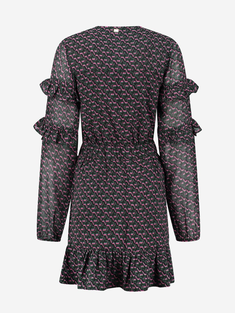 Nikkie N 5-282 2305 jurk kort dames - roze dessin