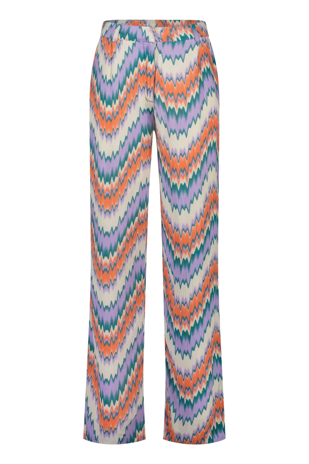 Freebird Noras Wv-Aop-Crinkle lange broek – dames - Paars Dessin