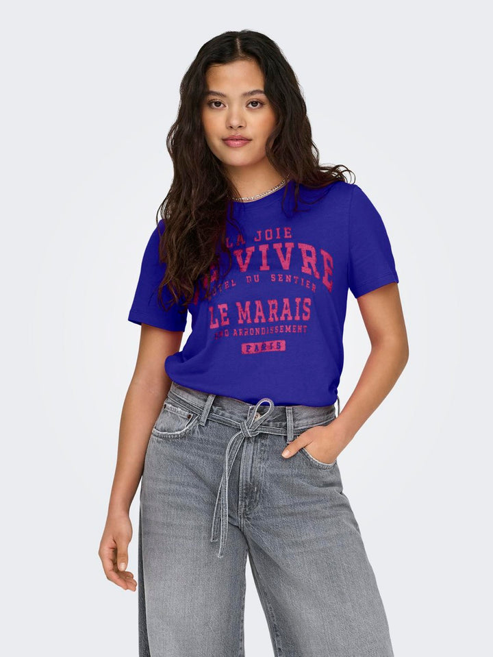 Only 15319748 Regina t-shirt kobalt – dames