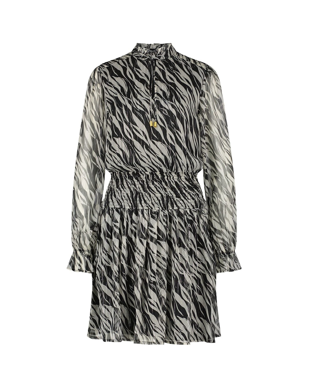 Freebird Friday Wv-Jacquard jurk midi dames – zwart