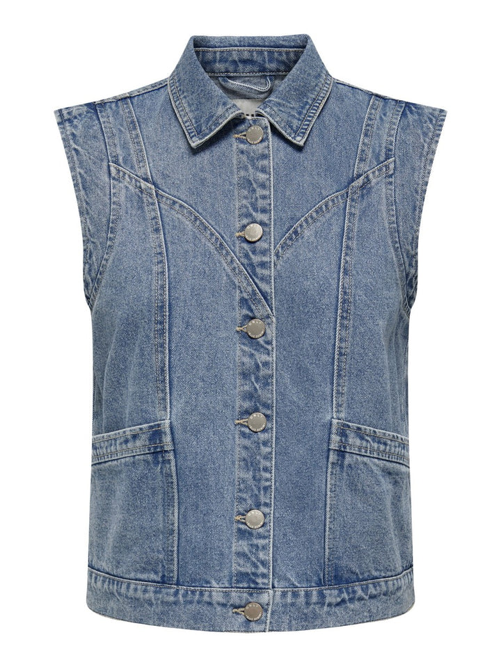 Only gilet denim dames – 15278041 Kennedy - Blue Denim