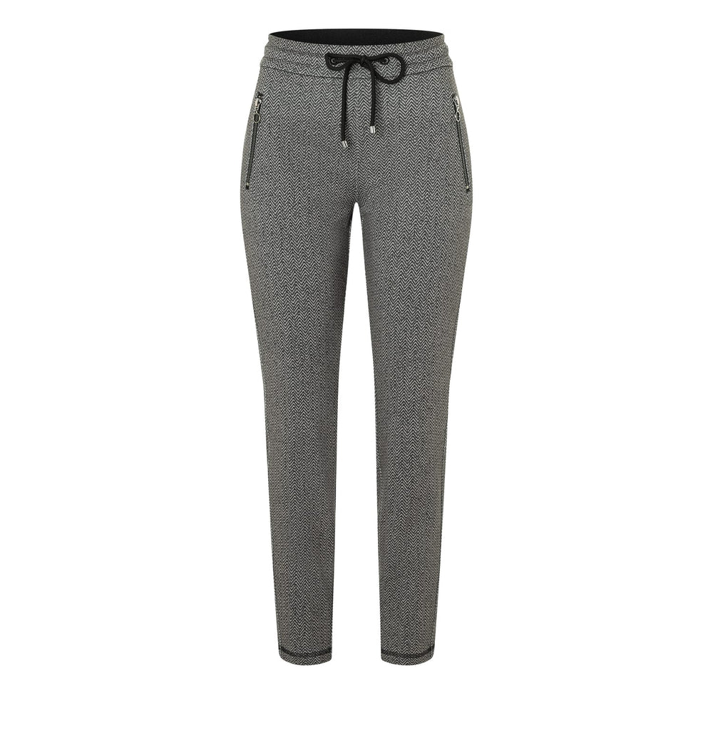 MAC 2710 lange broek dames grijs dessin