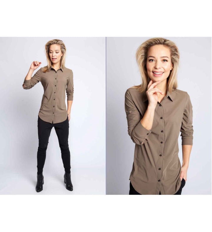 Opus blouse l/m dames army – Fropa 10575813194106