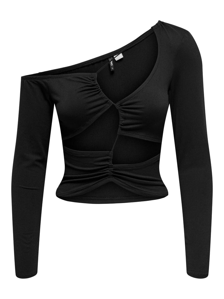 Only Yara zwart top l/m dames – herfst/winter 2023-2024