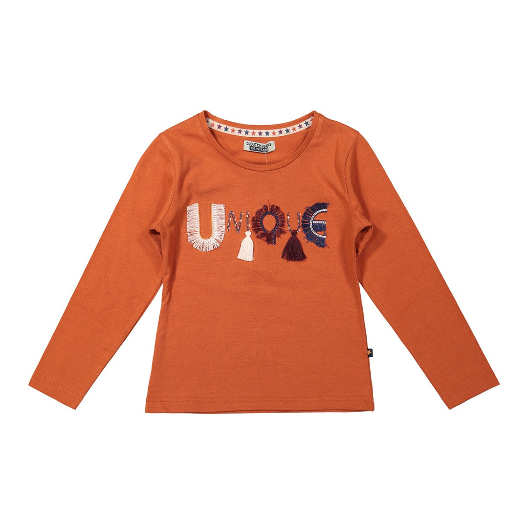 DJ Dutchjeans F40005-45 t-shirt l/m meisjes – roest