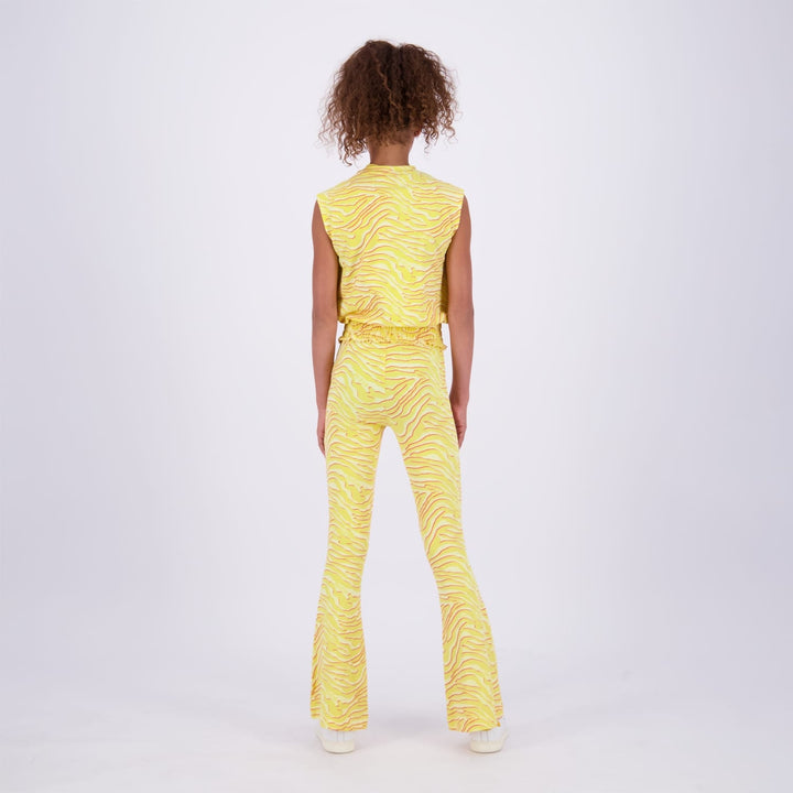 Raizzed Nova lange broek geel dessin – meisjes