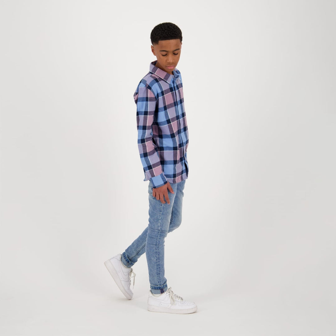 Raizzed Bohden blouse l/m jongens blauw dessin
