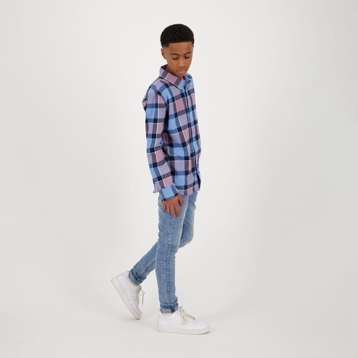 Raizzed Bohden blouse l/m jongens blauw dessin