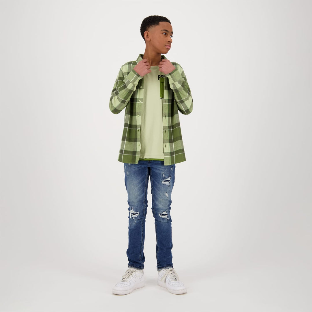 Raizzed blouse l/m jongens groen dessin – R223KBN20002