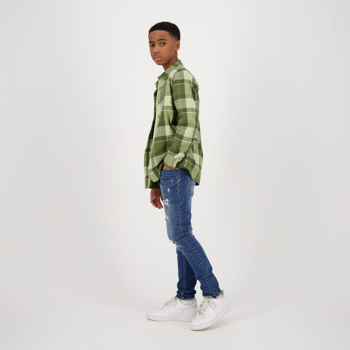 Raizzed blouse l/m jongens groen dessin – R223KBN20002