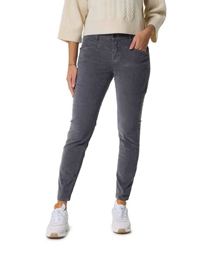 Opus Evita babycord lange broek dames – antraciet