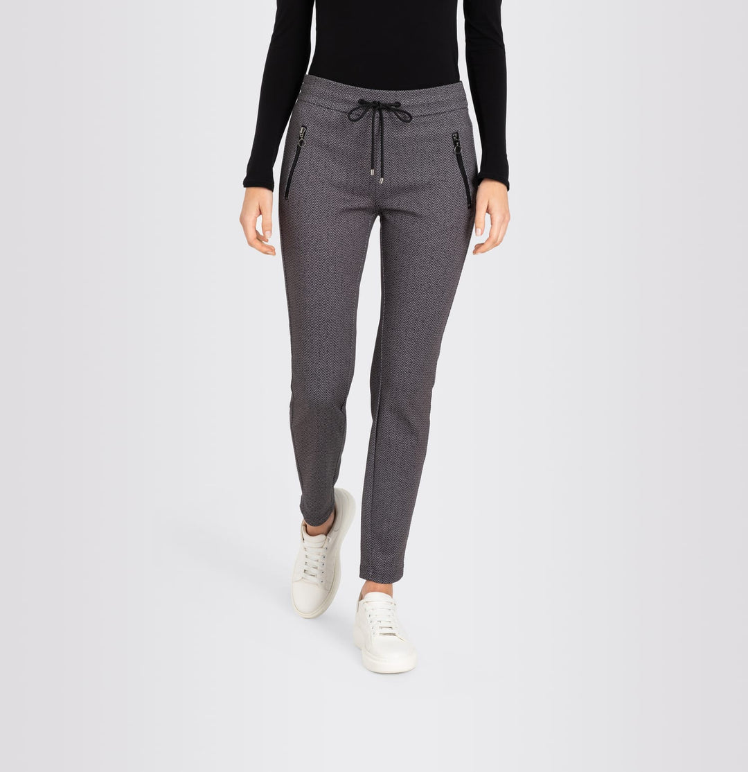 MAC 2710 lange broek dames grijs dessin