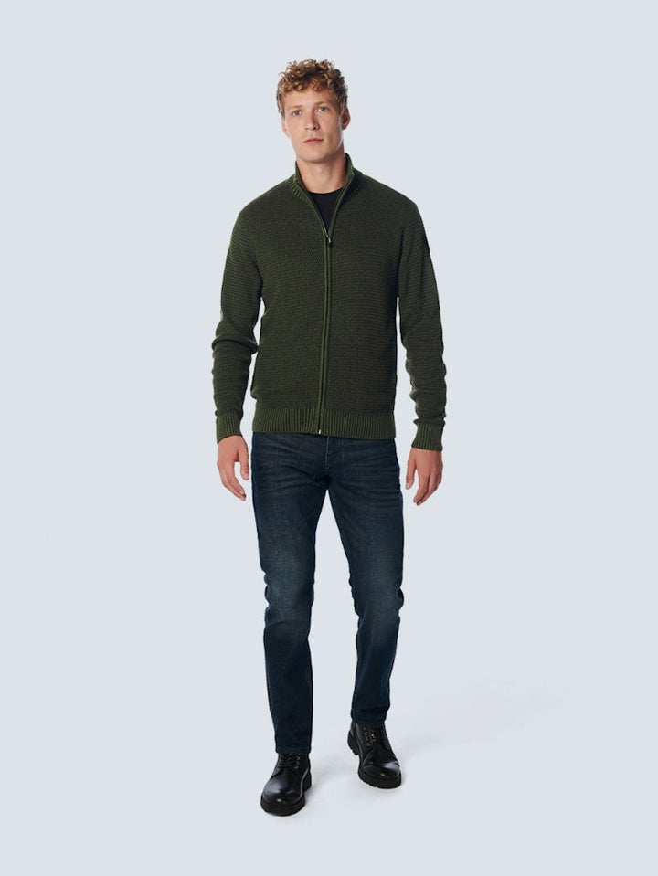 No Excess gebreid vest donkergroen – heren
