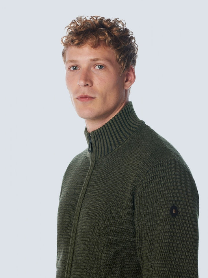 No Excess gebreid vest donkergroen – heren