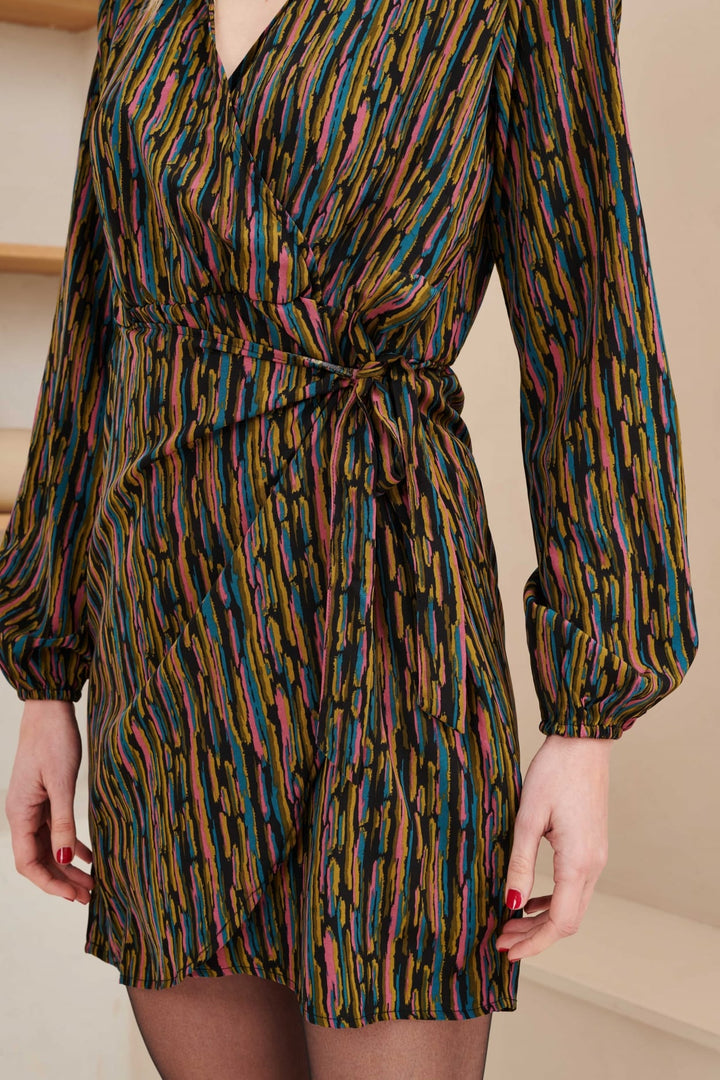 Lofty Manner Dress Sara - korte jurk dames - Grijs Dessin