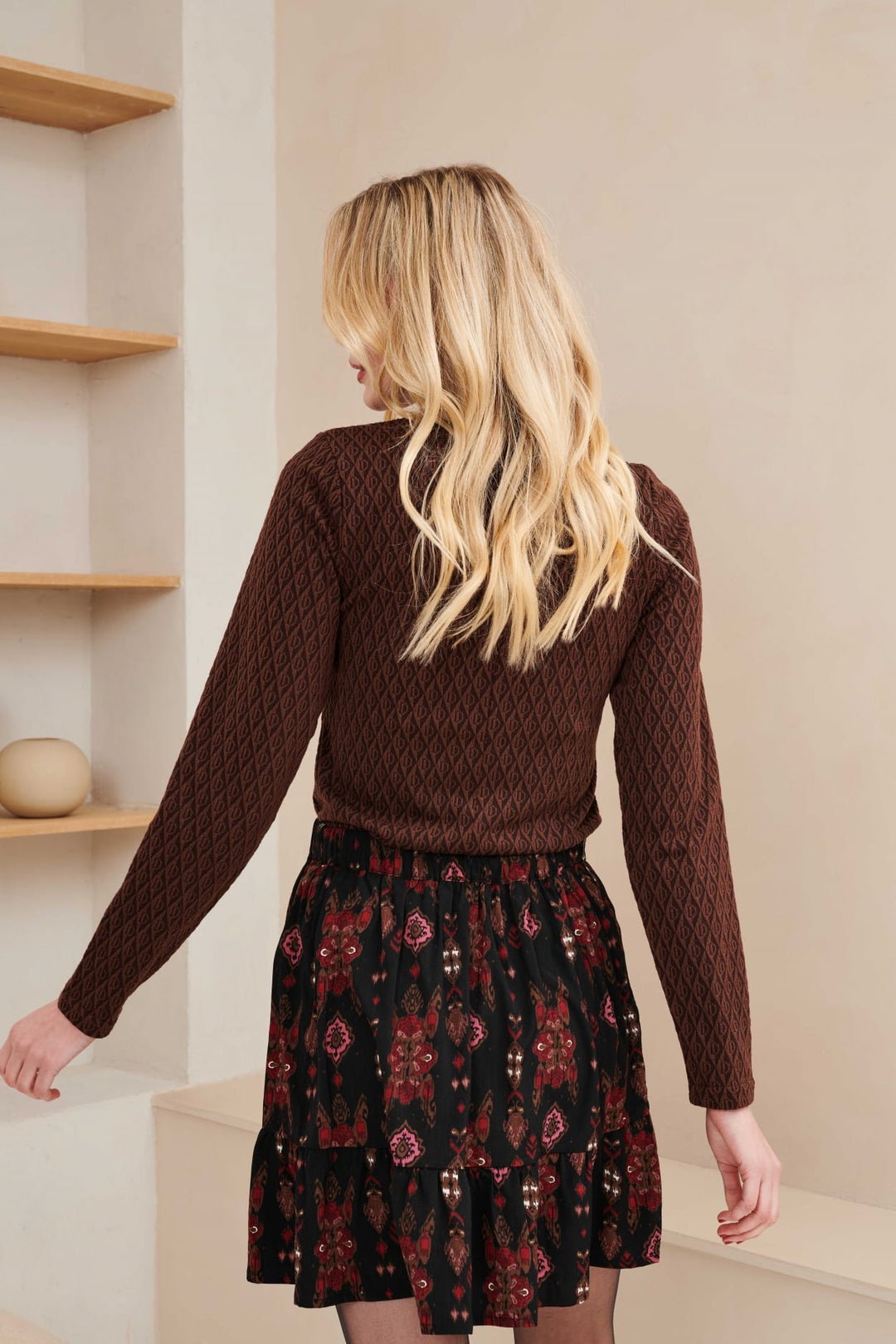 Lofty Manner OK31.1 - Skirt Raina zwart dessin – dames