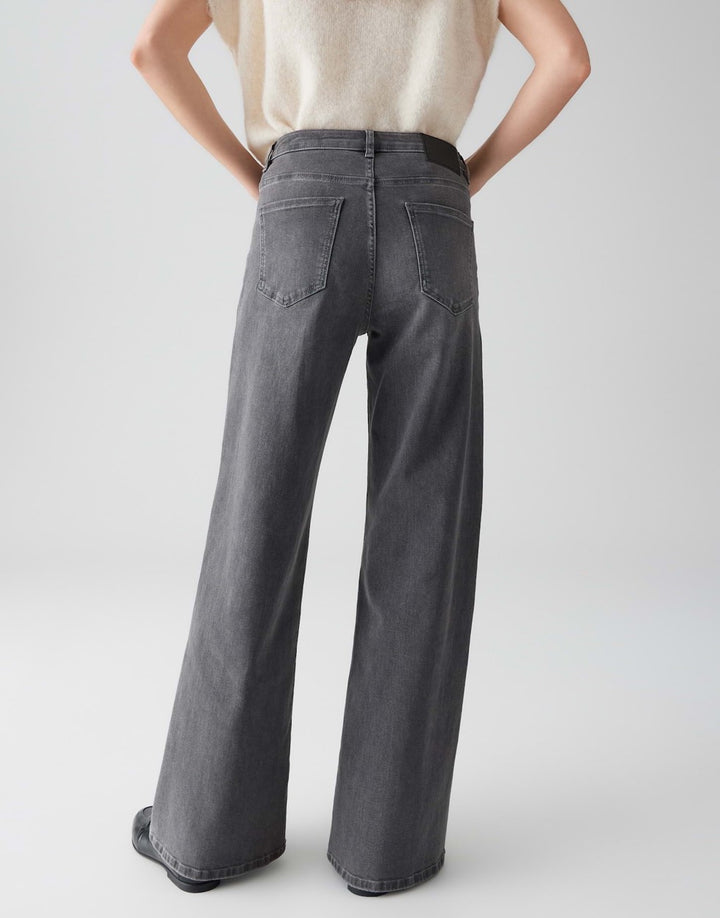 Opus Minah palazzo jeans loose fit dames – grey denim - L32