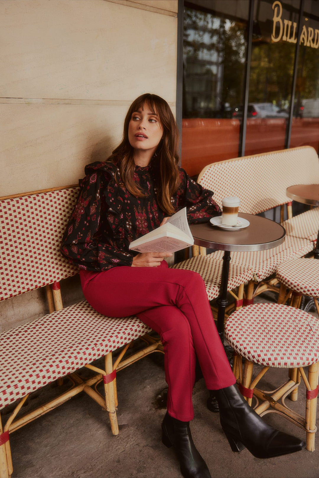 Lofty Manner Trouser Odessa - bordeaux lange broek dames